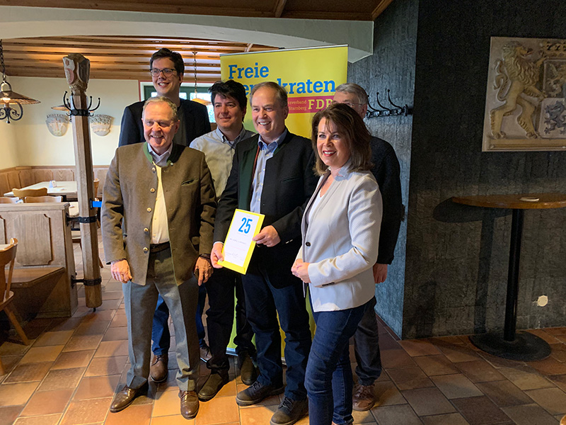 Dr. Rudolf Lindermayer mit den Rednern der Jahresabschlussveranstaltung in Andechs